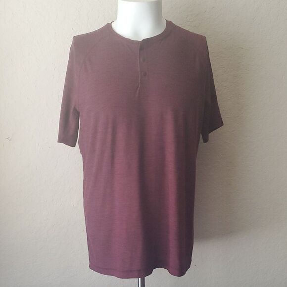 Old Navy Other - Old Navy Active Men's Breathe On Henley T-Shirt Burgundy Large -Short Sleeve Top